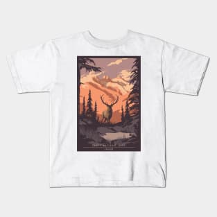 Retro Banff National Park Travel Poster Kids T-Shirt